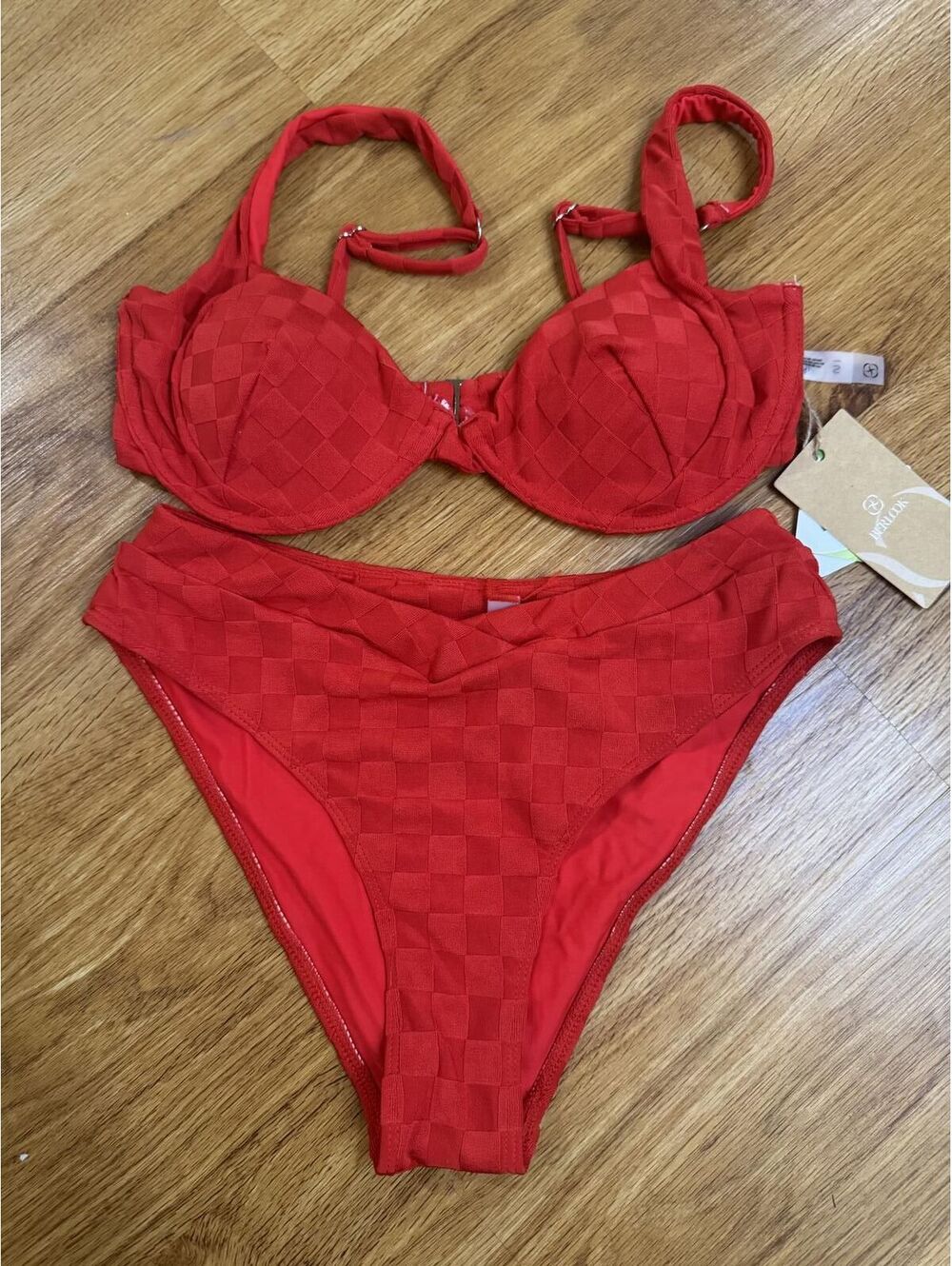 Berlook- Small Red Checkered Bikini/Swimsuit